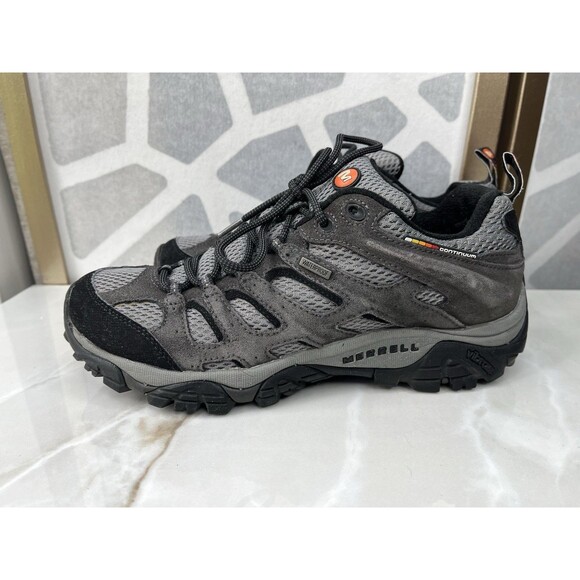 MERRELL Men Moab WP Hiking Shoes Beluga Sz 9 Waterproof Gray Leather Textile - Picture 2 of 9